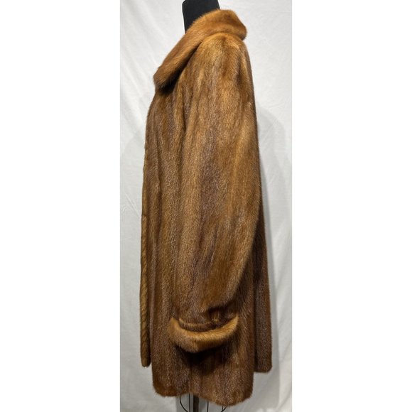 golden mink / amber 7/8 coat A-line w/ turnup cuffs (77146) - Picture 2 of 3